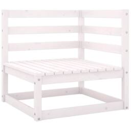 Berkfield Home Sturdy 8 Piece Garden Lounge Set White Solid Wood Pine - thumbnail 4