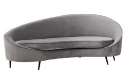 Orsina Hasina Three Seat Velvet Sofa in Grey - Size: 3 Seater - thumbnail 4