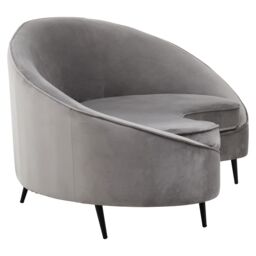 Orsina Hasina Three Seat Velvet Sofa in Grey - Size: 3 Seater - thumbnail 3