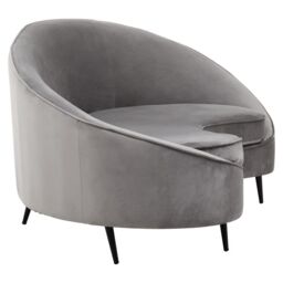 Orsina Hasina Three Seat Velvet Sofa in Grey - Size: 3 Seater - thumbnail 6