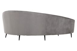 Orsina Hasina Three Seat Velvet Sofa in Grey - Size: 3 Seater - thumbnail 2