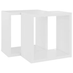 Berkfield Home Wall Cube Shelves 2 pcs White 26x15x26 cm - Size: 26 x 15 x 26 cm - thumbnail 5