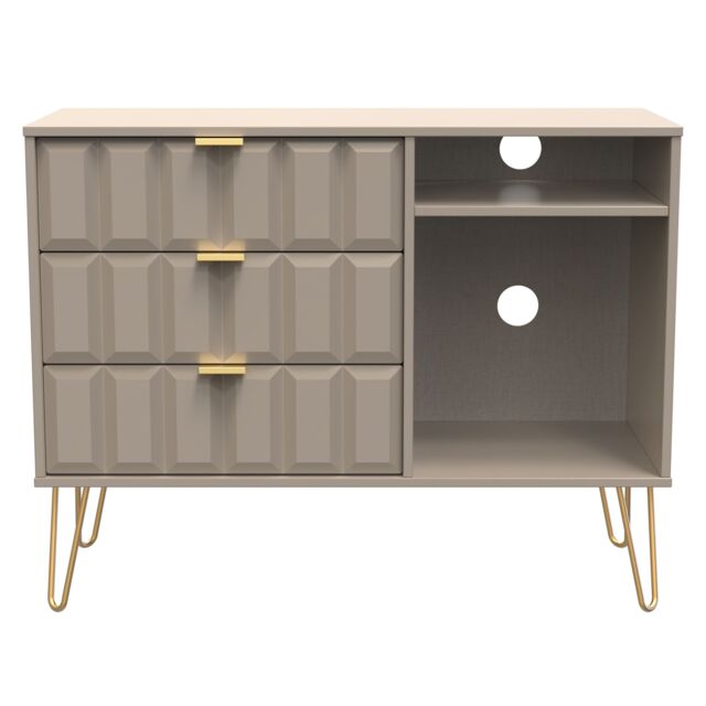 Ready Assembled 2 U Metro 3 Drawer TV Unit (Ready Assembled) in Light Brown - image 1