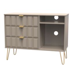 Ready Assembled 2 U Metro 3 Drawer TV Unit (Ready Assembled) in Light Brown - thumbnail 3