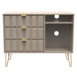 Ready Assembled 2 U Metro 3 Drawer TV Unit (Ready Assembled) in Light Brown - thumbnail 1