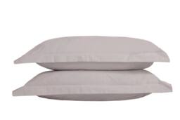 The Linen Consultancy 'TLC 5 Star Hotel Concept' 250TC Cotton Percale Oxford Pillowcase Pair in Silver - thumbnail 1