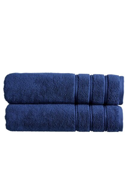 CHRISTY 'Antalya' 100% Turkish Cotton 2 Piece Luxury Bath Sheet Set in Dark Blue - image 1