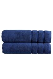 CHRISTY 'Antalya' 100% Turkish Cotton 2 Piece Luxury Bath Sheet Set in Dark Blue - thumbnail 1
