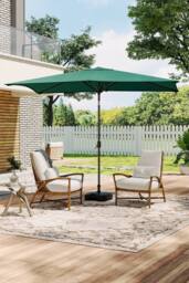 Living and Home 3m W x 2m D Waterproof Rectangular Parasol for Outdoor with Plastic Base in Green - thumbnail 2
