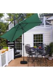 Living and Home 3m W x 2m D Waterproof Rectangular Parasol for Outdoor with Plastic Base in Green - thumbnail 3