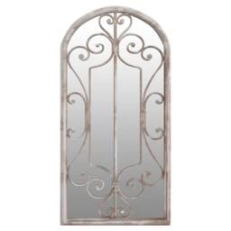Berkfield Home Garden Mirror Sand 70x30 cm Iron for Outdoor Use in Cream