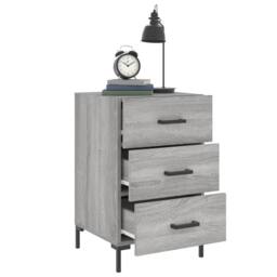 Berkfield Home Bedside Cabinet Grey Sonoma 40x40x66 cm Engineered Wood - Size: 40 x 40 x 66 cm - thumbnail 4