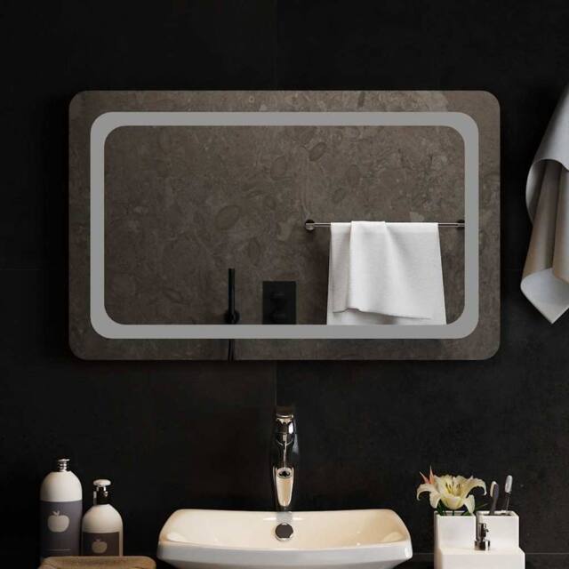 Berkfield Home LED Bathroom Mirror 80x50 cm in Clear - image 1
