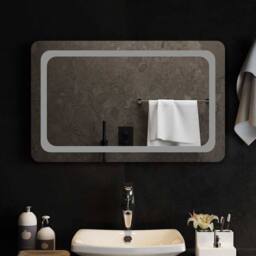 Berkfield Home LED Bathroom Mirror 80x50 cm in Clear - thumbnail 1