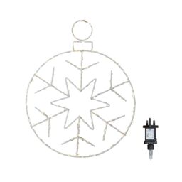 Samuel Alexander 48cm x 38cm Hanging Christmas Snowflake Bauble with 250 White LEDs - Size: 48 cm x 38 cm