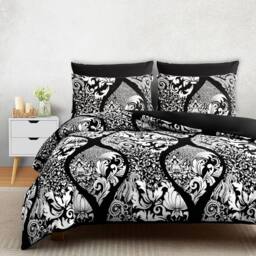 Grace Luxury Hypoallergenic Duvet Cover Super King Size with Pillowcases in Black - Size: Single - thumbnail 2