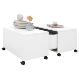 Berkfield Home Coffee Table White 75x75x38 cm Engineered Wood - Size: 75 x 75 x 38 cm - thumbnail 3