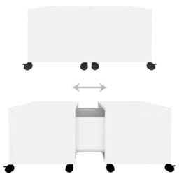 Berkfield Home Coffee Table White 75x75x38 cm Engineered Wood - Size: 75 x 75 x 38 cm - thumbnail 7