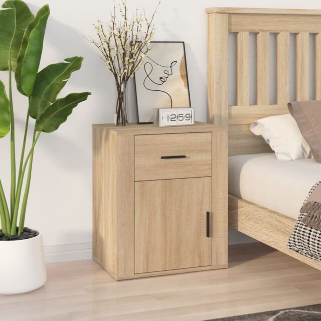 Berkfield Home Bedside Cabinet Sonoma Oak 50x36x60 cm Engineered Wood in Brown - Size: 50 x 36 x 60 cm - image 1