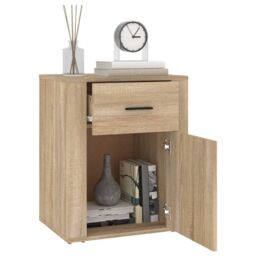 Berkfield Home Bedside Cabinet Sonoma Oak 50x36x60 cm Engineered Wood in Brown - Size: 50 x 36 x 60 cm - thumbnail 5
