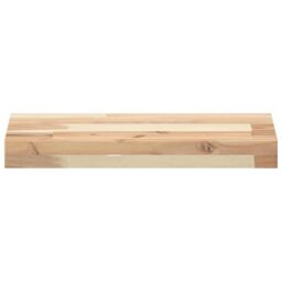Berkfield Home Floating Shelf 60x20x4 cm Untreated Solid Wood Acacia in Brown - Size: 60 x 20 x 4 cm - thumbnail 4