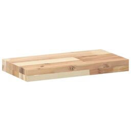 Berkfield Home Floating Shelf 60x20x4 cm Untreated Solid Wood Acacia in Brown - Size: 60 x 20 x 4 cm - thumbnail 3