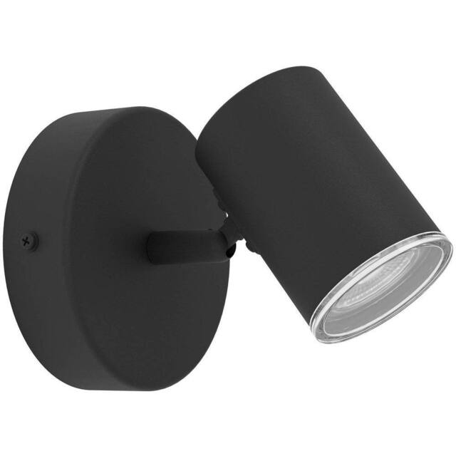 Loops Sleek Black GU10 Ceiling Spotlight for Modern Bathroom Lighting - image 1