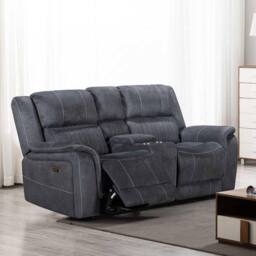 Furnishings For Less UK Cassandra 3 + 2 Electric Recliner Sofa Set Grey Fabric USB - thumbnail 5