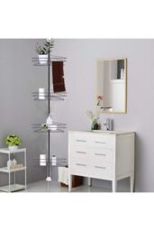 Living and Home 4 Tier Metal Corner Shower Shelf Wall Rack Organizer Bathroom in Black - thumbnail 2