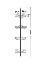 Living and Home 4 Tier Metal Corner Shower Shelf Wall Rack Organizer Bathroom in Black - thumbnail 6