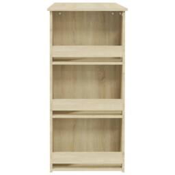 Berkfield Home Bar Table with Storage Rack Sonoma Oak 102x50x103.5cm Engineered Wood in Beige - Size: 102x50x103.5 cm - thumbnail 6