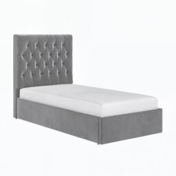 Flair Milan Velvet Single Ottoman Bed in Grey - thumbnail 4