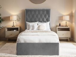 Flair Milan Velvet Single Ottoman Bed in Grey - thumbnail 2
