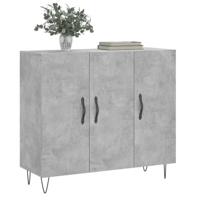 Berkfield Home Sideboard Concrete Grey 90x34x80 cm Engineered Wood - Size: 90 x 34 x 80 cm - image 1