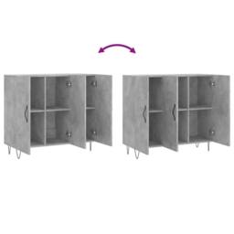 Berkfield Home Sideboard Concrete Grey 90x34x80 cm Engineered Wood - Size: 90 x 34 x 80 cm - thumbnail 9