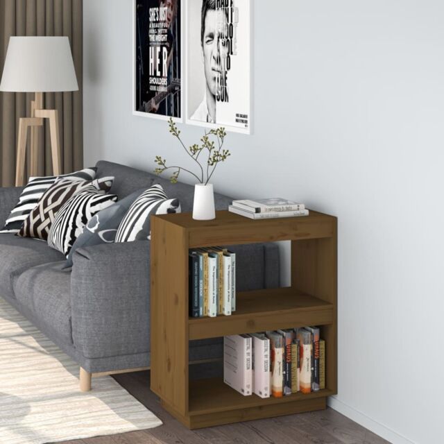 Berkfield Home Book Cabinet Honey Brown 60x35x71 cm Solid Wood Pine - Size: 60 x 35 x 71 cm - image 1