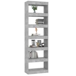 Berkfield Home Classic Book Cabinet/Room Divider Concrete Grey 60x30x198 cm - Size: 60 x 30 x 198 cm - thumbnail 4
