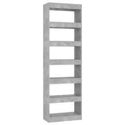 Berkfield Home Classic Book Cabinet/Room Divider Concrete Grey 60x30x198 cm - Size: 60 x 30 x 198 cm - thumbnail 3