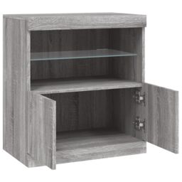Berkfield Home Sideboard with LED Lights Grey Sonoma 60x37x67 cm - Size: 60 x 37 x 67 cm - thumbnail 7