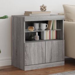 Berkfield Home Sideboard with LED Lights Grey Sonoma 60x37x67 cm - Size: 60 x 37 x 67 cm - thumbnail 1
