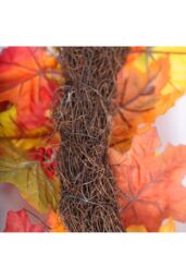 Living and Home Maple Leaves Fall Door Wreath Harvest Festival Decorations in Orange - thumbnail 4