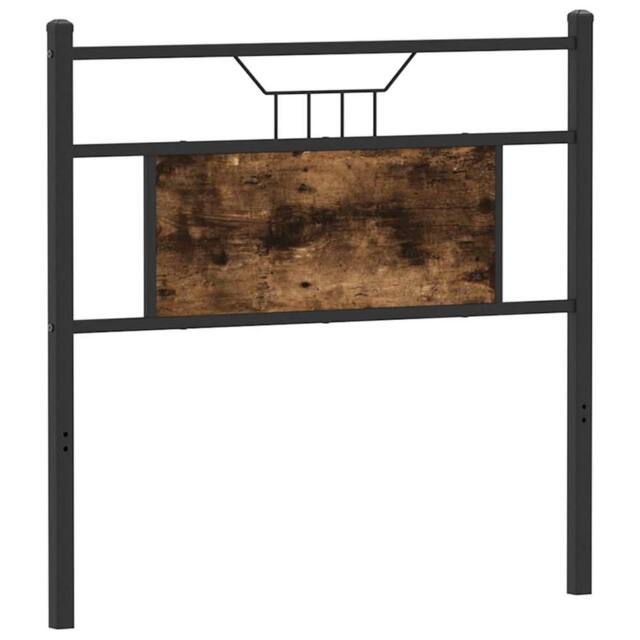 Berkfield Home Headboard Smoked Oak 75 cm Engineered Wood & Steel in Brown - image 1