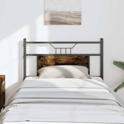 Berkfield Home Headboard Smoked Oak 75 cm Engineered Wood & Steel in Brown - thumbnail 2