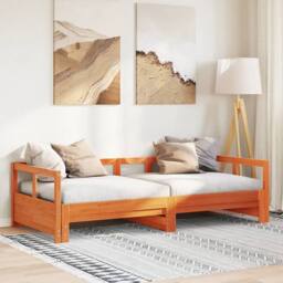 Berkfield Home Daybed without Mattress Wax Brown 80x200 cm Solid Wood Pine - thumbnail 2