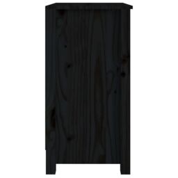 Berkfield Home Book Cabinet Black 50x35x68 cm Solid Wood Pine - Size: 50 x 35 x 68 cm - thumbnail 6