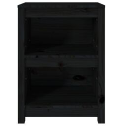 Berkfield Home Book Cabinet Black 50x35x68 cm Solid Wood Pine - Size: 50 x 35 x 68 cm - thumbnail 5