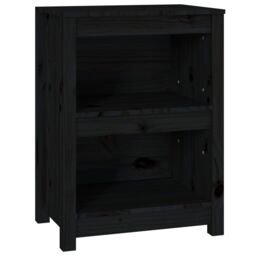 Berkfield Home Book Cabinet Black 50x35x68 cm Solid Wood Pine - Size: 50 x 35 x 68 cm - thumbnail 2