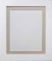 Frames & Mirrors 4U Metro White Frame with Light Grey Mount for Image Size 50 x 40 CM - thumbnail 1