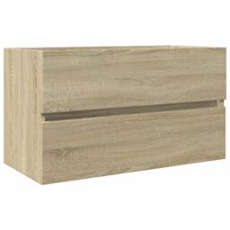 Berkfield Home 2 Piece Bathroom Furniture Set Ceramic & Engineered Wood in Brown - thumbnail 4