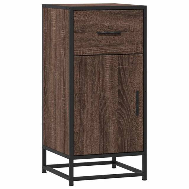 Berkfield Home Sideboard Brown Oak 35.5x35x76 cm Engineered Wood & Metal - image 1